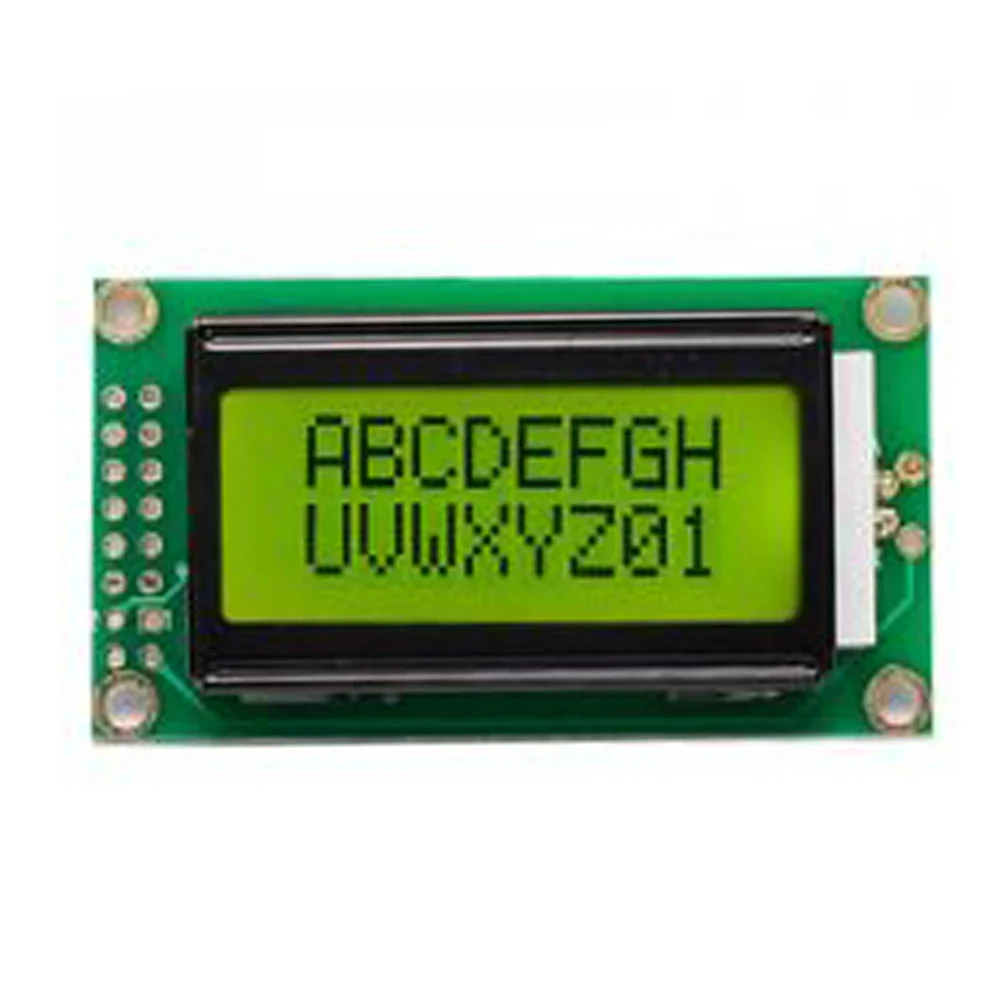 8×2 Character LCD Display With Yellow Backlight